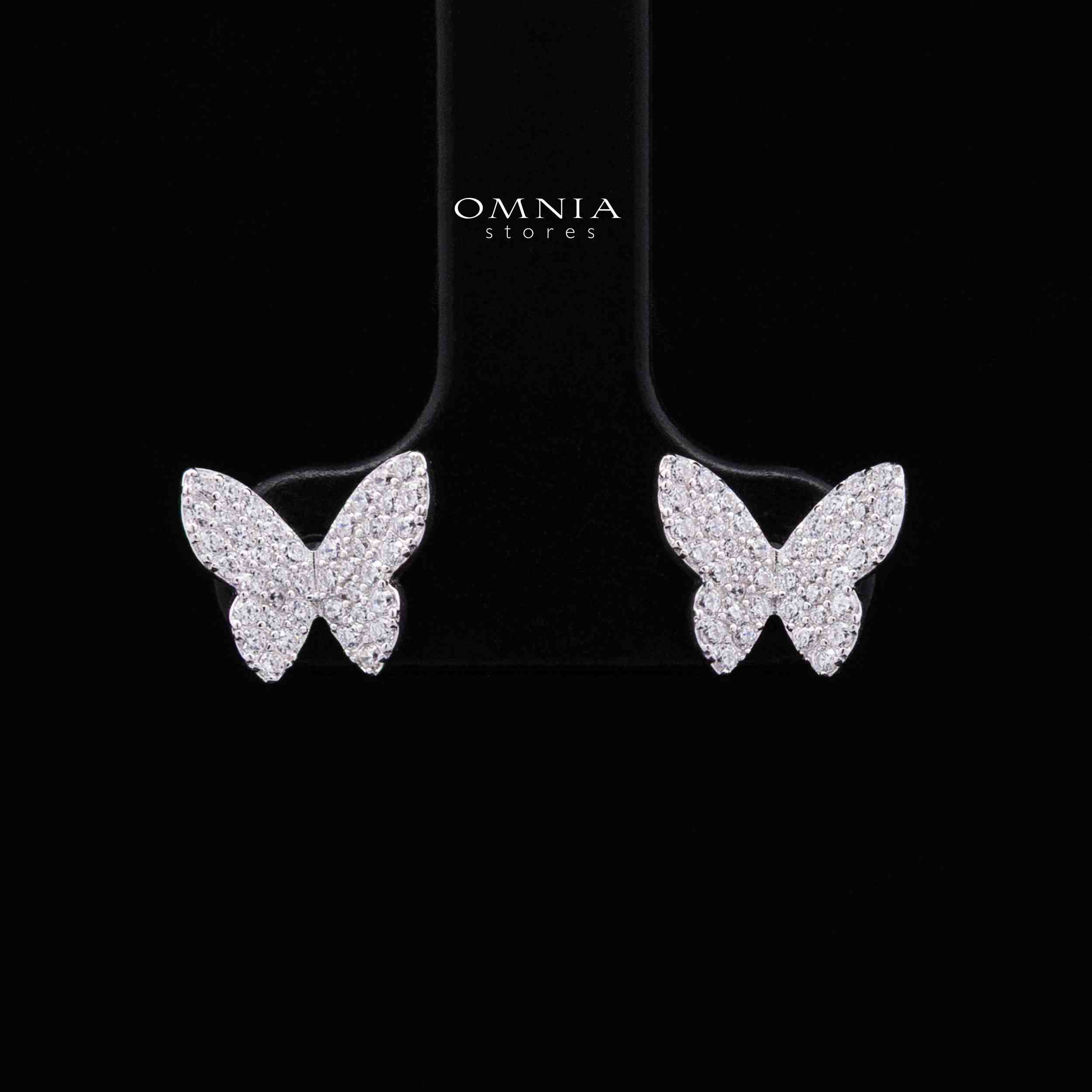 Maeve White Butterfly Silver Necklace and Earrings Set in 925 Silver with High-Quality Premium Cubic Zircon Stones - Image 3