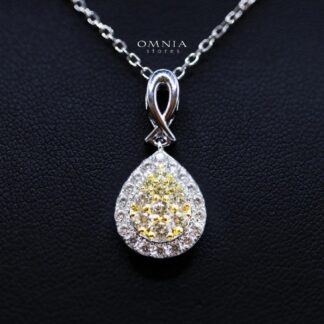 Ahanta Pendant Necklace in 925 Sterling Silver with Premium Simulated Diamond