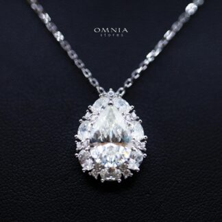 Sireesha Elegant Silver Cluster Pendant Necklace in 925 Sterling Silver with Premium Cubic Zirconia