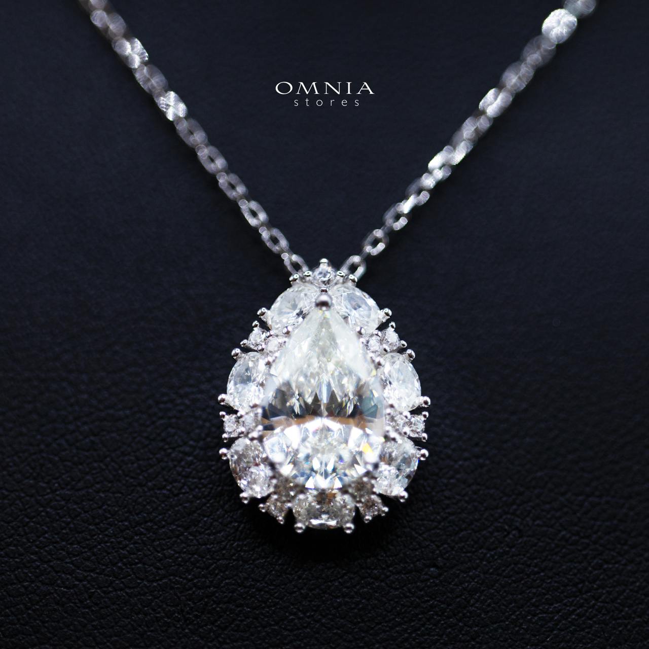 Sireesha Elegant Silver Cluster Pendant Necklace in 925 Sterling Silver with Premium Cubic Zirconia