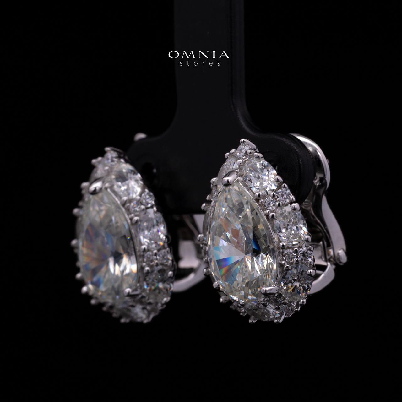 Sireesha Elegant Silver Cluster Clip-On Earrings in 925 Sterling Silver with Premium Cubic Zirconia - Image 2
