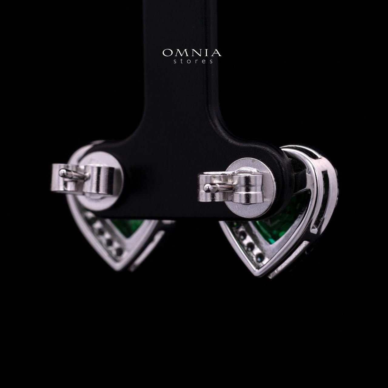 Samiha Green Heart Earrings In 925 Silver High Quality Simulated Diamonds - Image 3