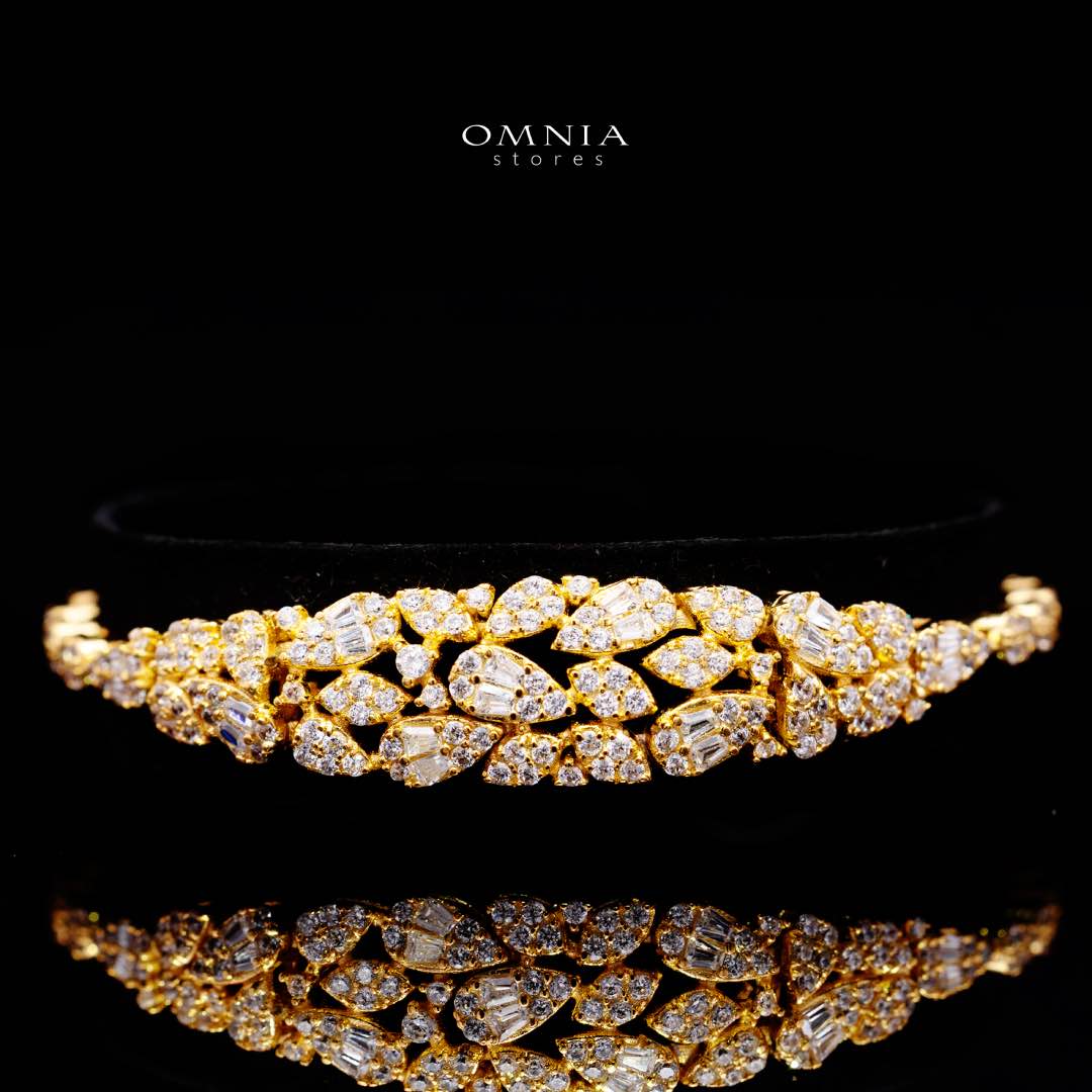 Alina Gold Bridal Full Set in High Quality Zircon Stone Rhodium Plated(15 size only available in ksa ) - Image 3