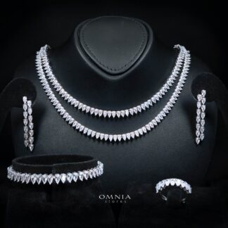 Ezarah White Luxury Bridal Full Set in High Quality Rhodium Plated Zircon Stones