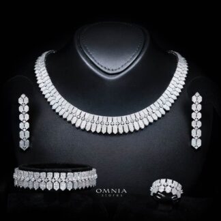 Jessica White Luxury Bridal Full Set in High Quality Rhodium Plated Zircon Stones