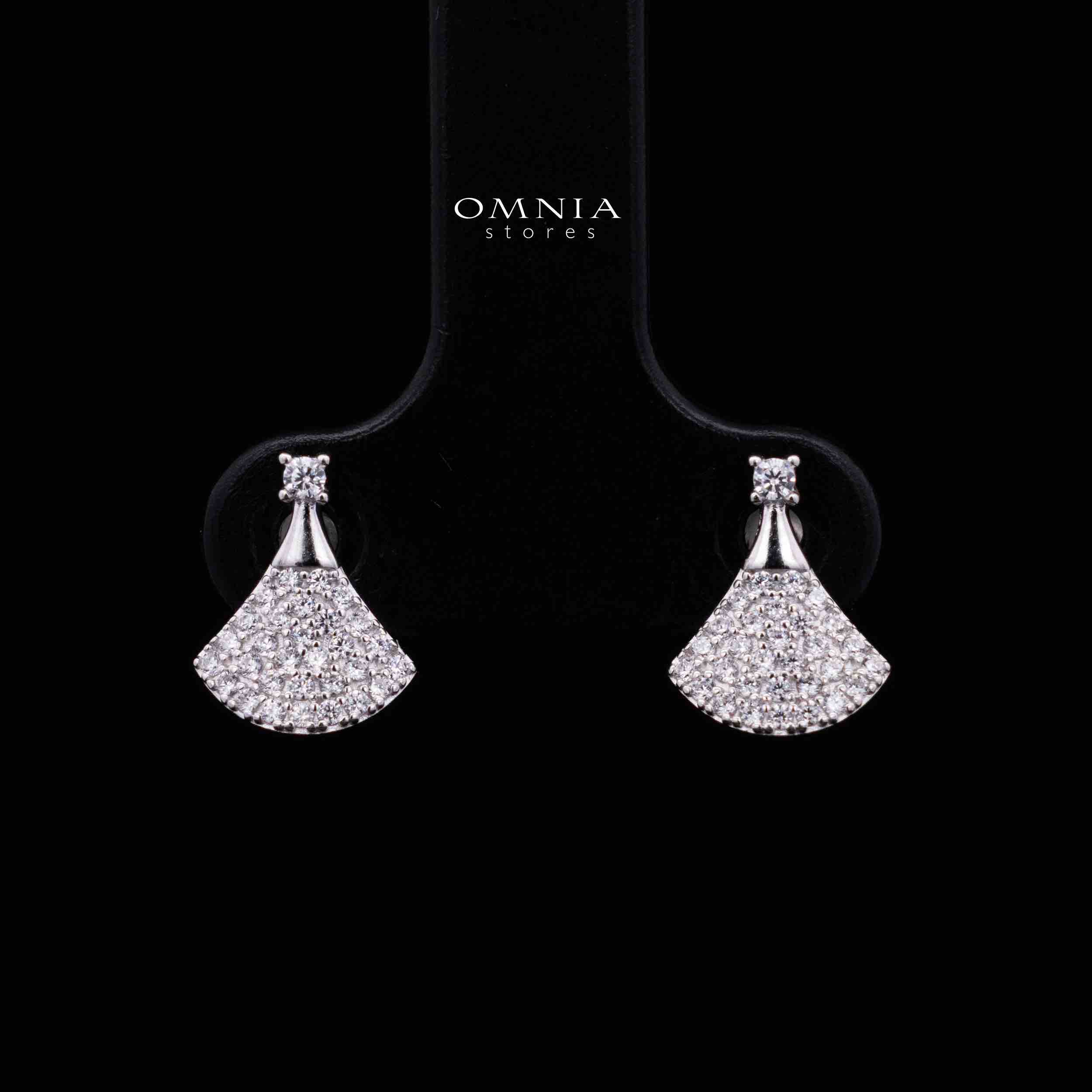 Shidha White Fan Design Silver Necklace and Earrings Set in 925 Silver with High-Quality Premium Cubic Zircon Stones - Image 3