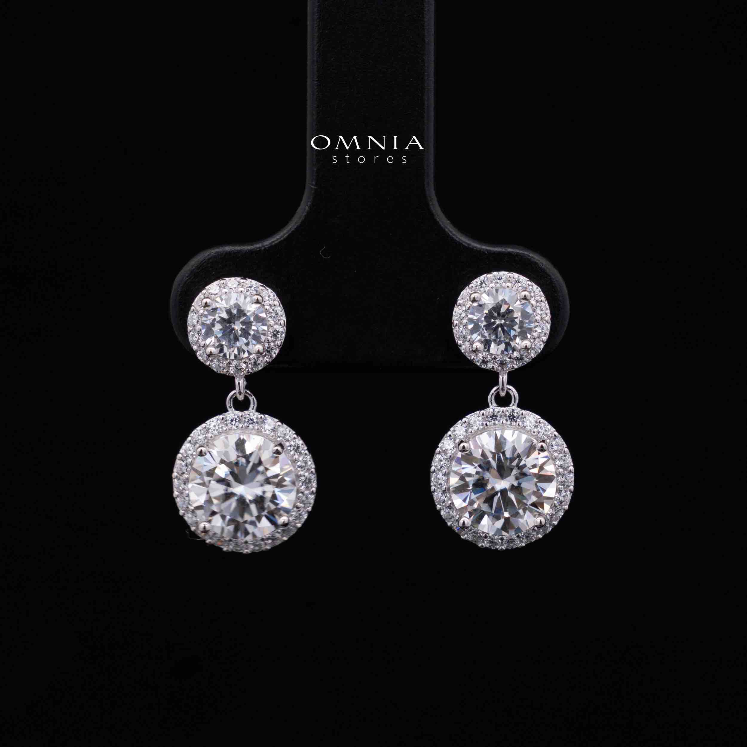 Riya White Stacked Solitaire Design Silver Necklace and Earrings Set in 925 Silver with High-Quality Premium Moissanite Stones - Image 3