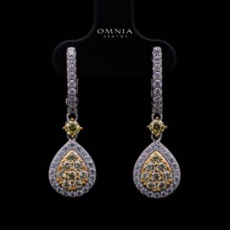 Ahanta Teardrop Hook Earrings in 925 Sterling Silver with Premium Cubic Zirconia
