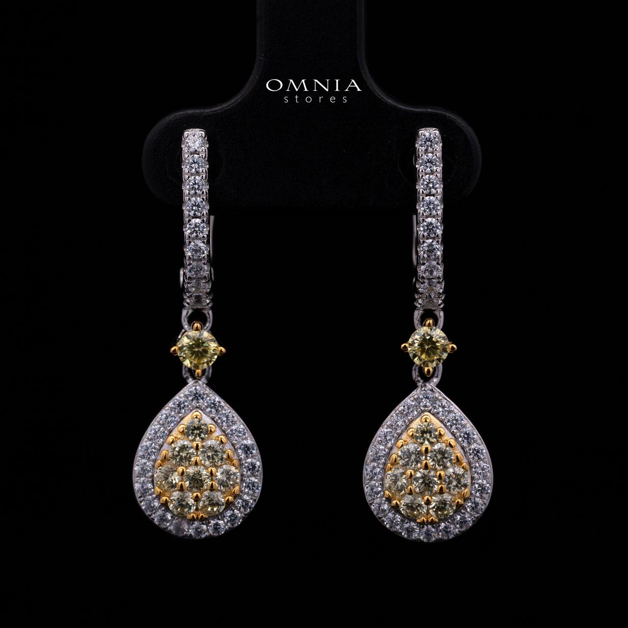 Ahanta Teardrop Hook Earrings in 925 Sterling Silver with Premium Cubic Zirconia