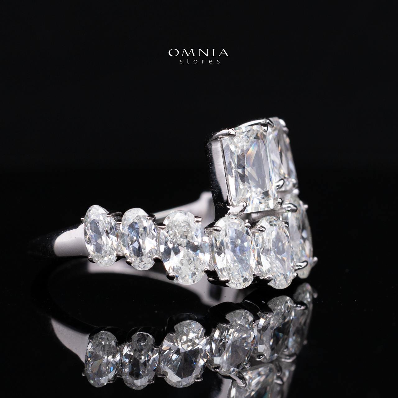 Tokiya Silver Cluster Ring in 925 Sterling Silver with Premium Simulated Diamond - Image 3