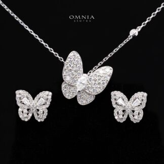 Shenique White Moissanite Necklace and Earrings Se in 925 Sterling Silver