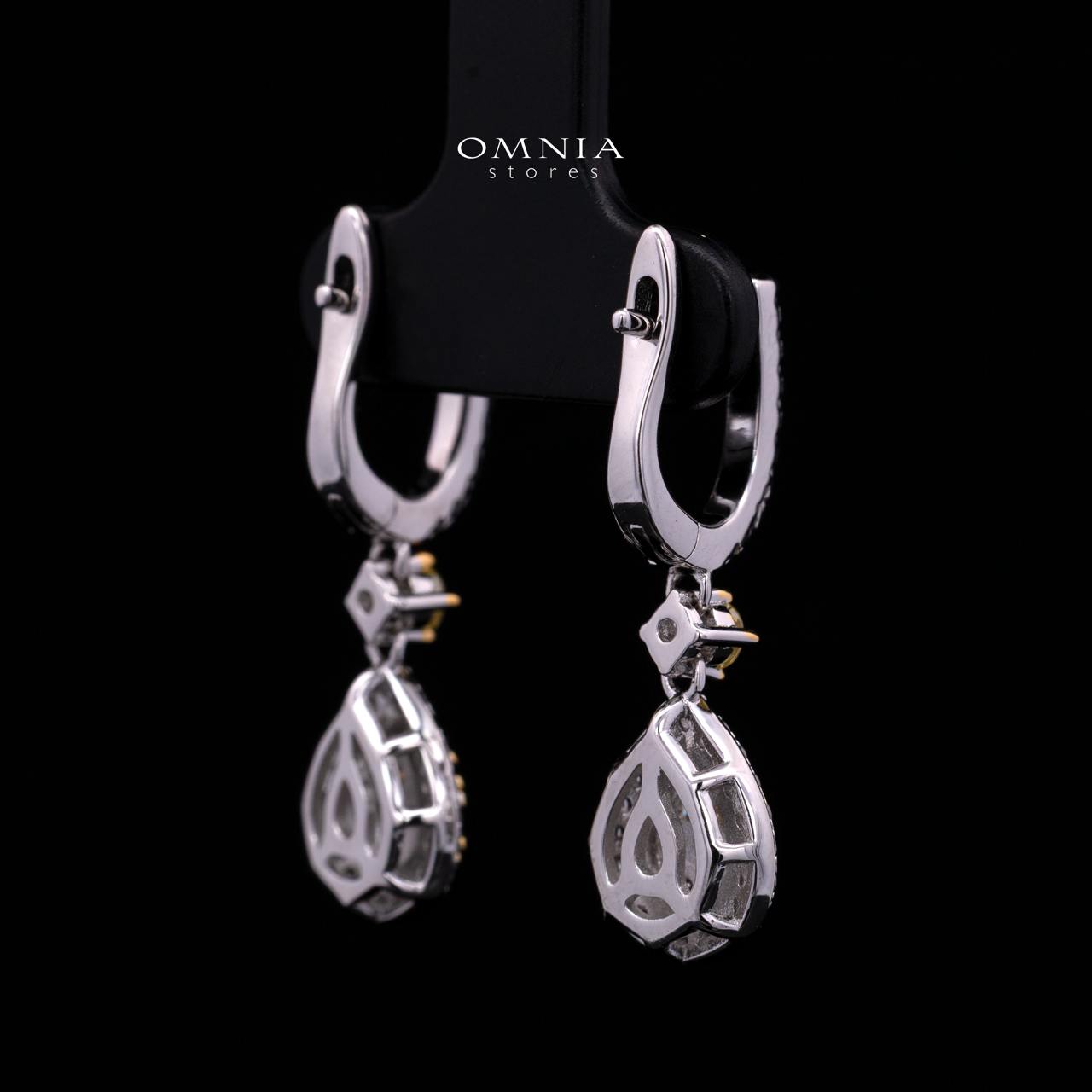 Ahanta Teardrop Hook Earrings in 925 Sterling Silver with Premium Cubic Zirconia - Image 3