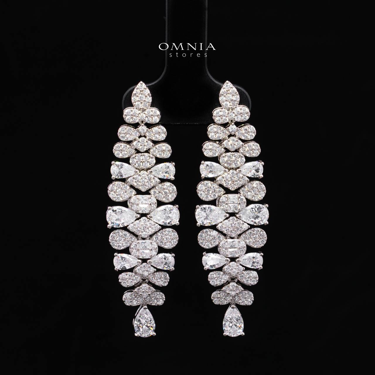 Jazlyn White Bridal Full Set in Rhodium-Plated Finish with Premium Zircon Stones - Image 4