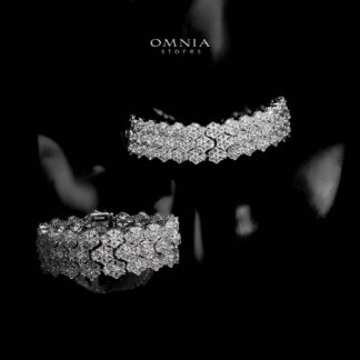 Omnia Saima Silver Set in 925 Silver with High-Quality Simulated Diamonds