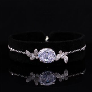 Omnia Maysun Pure White Bracelet in 92.5 Silver with High Quality Simulated Diamonds