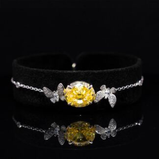 Omnia Maysun Yellow Bracelet In 925 Silver High Quality Simulated Diamonds