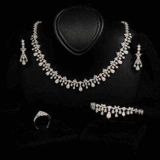 Bonnie White Bridal Full Set – Premium Rhodium Plated with High-Quality Zircon Stones