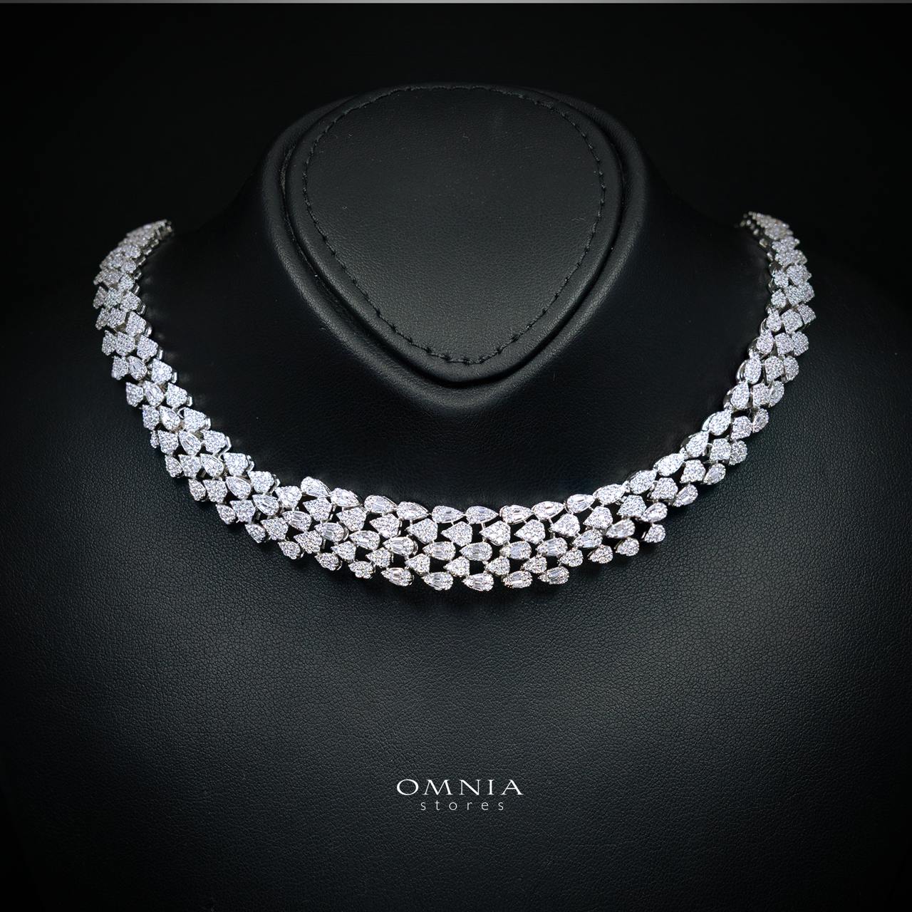 Omnia Zayn Luxury Bridal White Full Set In High Quality Zircon Stone Rhodium Plated - Image 2