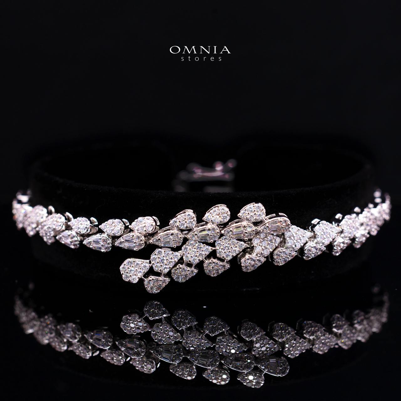 Omnia Zayn Luxury Bridal White Full Set In High Quality Zircon Stone Rhodium Plated - Image 3