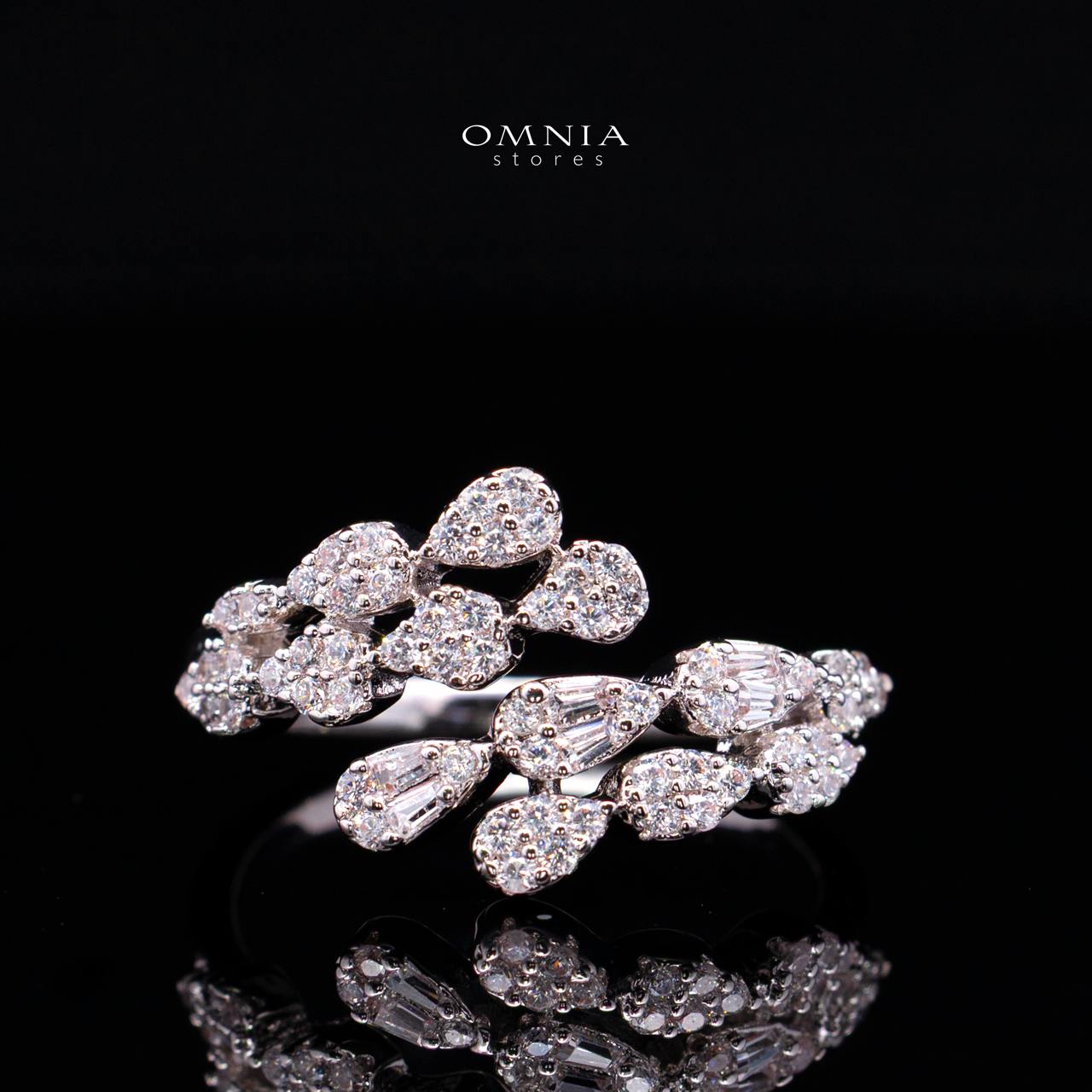 Omnia Zayn Luxury Bridal White Full Set In High Quality Zircon Stone Rhodium Plated - Image 5
