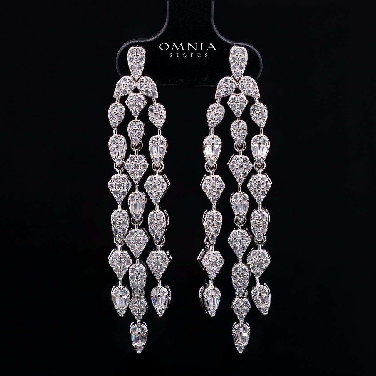 Omnia Zayn Luxury Bridal White Full Set In High Quality Zircon Stone Rhodium Plated - Image 4