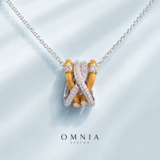 Zynera Gold Plated Necklace with Premium Simulated Diamonds in 925 Silver