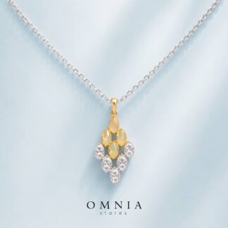Farra Gold Pendant Necklace With High Quality Simulated Diamonds in 925 Silver