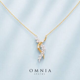 Lucille Gold-Plated Vine Necklace in 925 Silver with Premium Zircon Stones