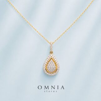 Gwenette Gold-Plated Necklace in 925 Silver with Premium Simulated Diamonds