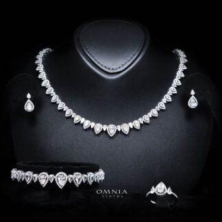 Sundus White Bridal Full Set – Premium Rhodium Plated with High-Quality Zircon Stones
