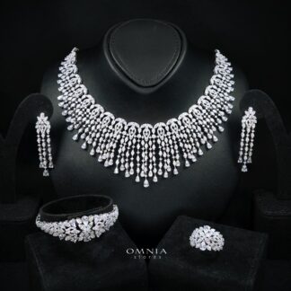 Cheryle White Bridal Full Set – Premium Rhodium Plated with High-Quality Zircon Stones