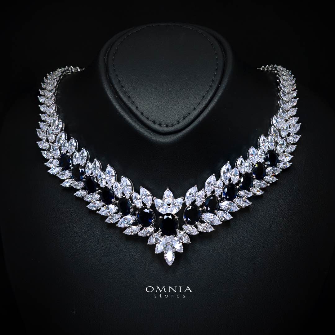 Omnia Buthaina Blue Bridal Full Set High Quality Simulated Diamonds - Image 2