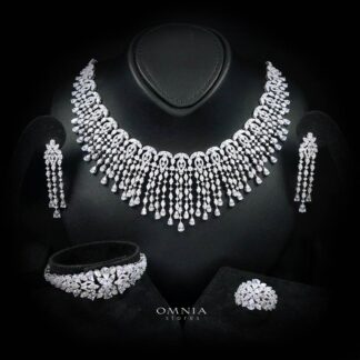 Cheryle White Bridal Full Set – Premium Rhodium Plated with High-Quality Zircon Stones