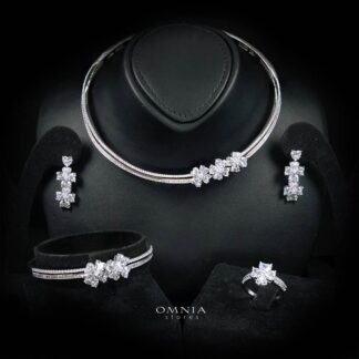 Jocelyn White Bridal Full Set – Premium Rhodium Plated with High-Quality Zircon Stones (6cm only available in KSA)