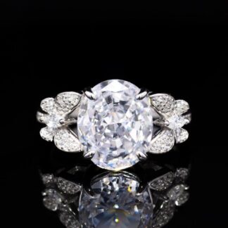 Omnia Maysun Pure White Ring in 925 Silver with High Quality Simulated Diamonds