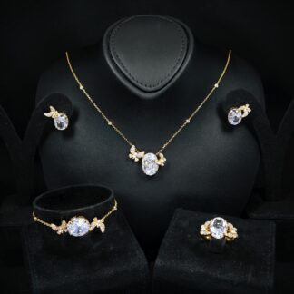 Omnia Maysun White Gold Plated Full Set In 925 Silver High Quality Simulated Diamonds