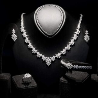 Laynah White Bridal Full Set – Premium Rhodium Plated with High-Quality Zircon Stones