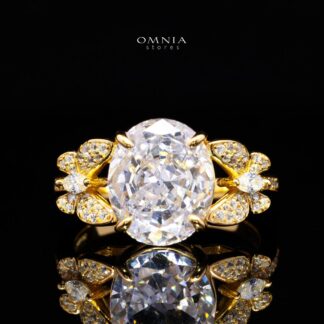 Maysun White Gold-Plated Ring in 925 Silver with Premium Simulated Diamonds
