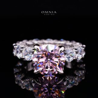 Charlize Pink Princess-Cut Inspired Ring in 925 Silver with Premium Cubic Zirconia Stones