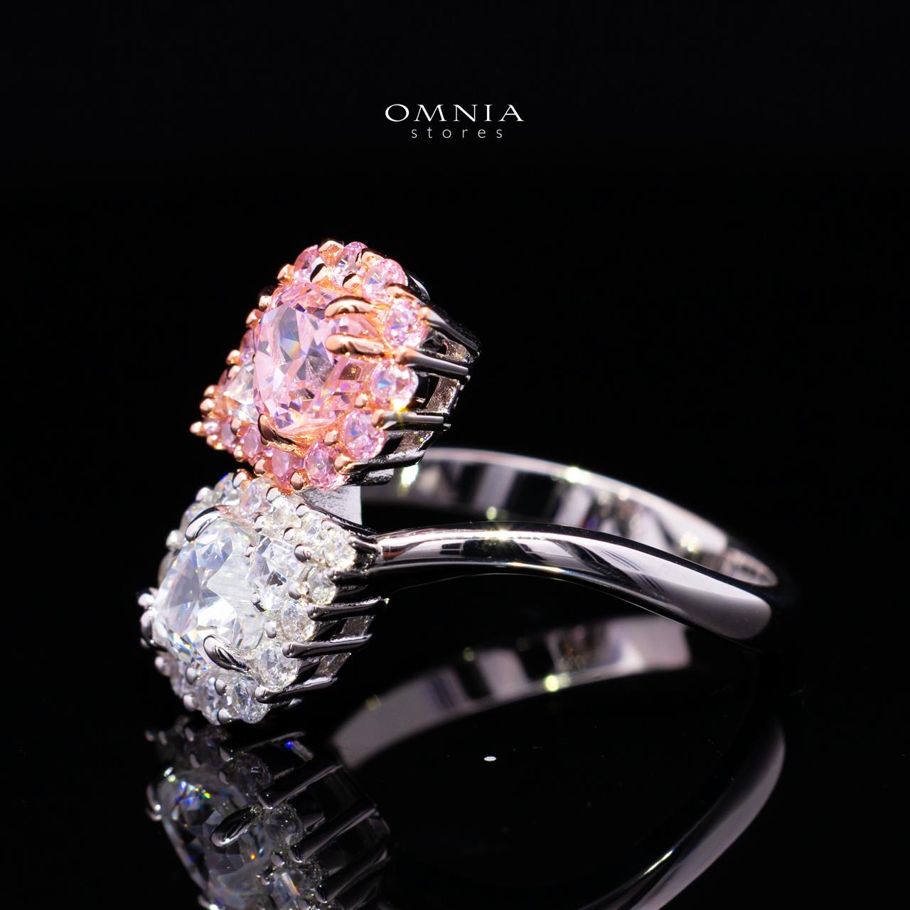 Stefanie Pink and White Pear-Cut Ring in 925 Silver with Premium Simulated Diamonds - Image 2