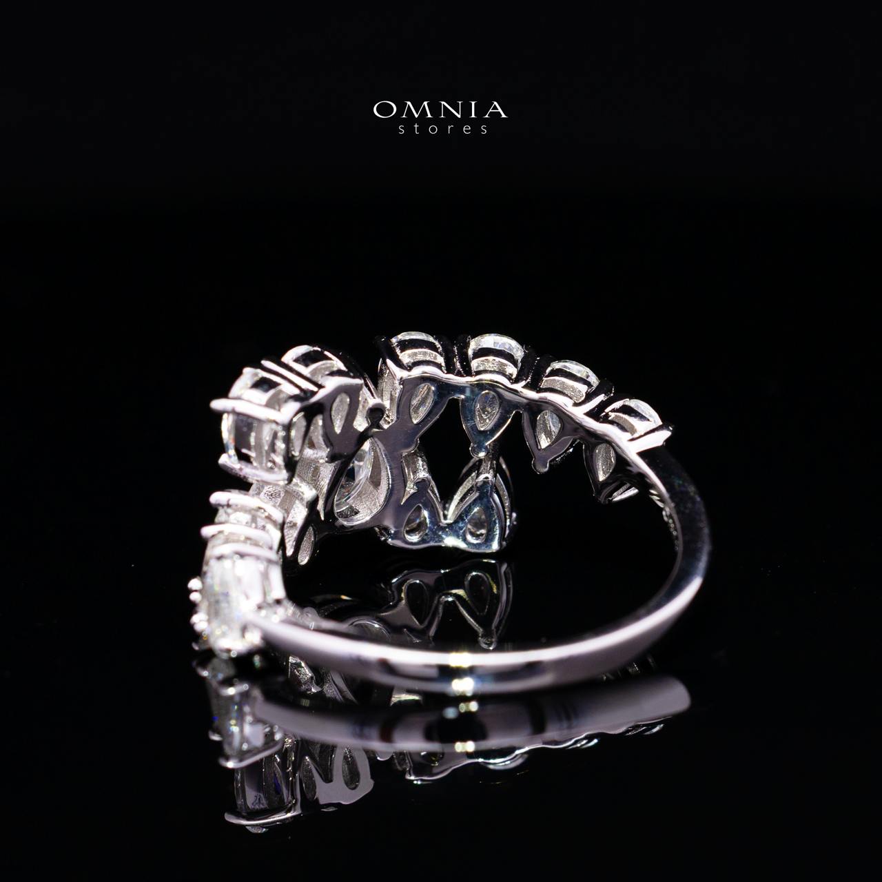 Cheska White Pear-Cut Halo Ring in 925 Silver with Premium Cubic Zirconia Stones - Image 4