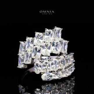 Glaiza White Ring in 925 Silver with Premium Simulated Diamonds