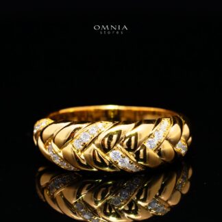 Ashira Gold-Plated Ring in 925 Silver with Premium Simulated Diamonds