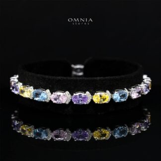 Angela Multicolor Bracelet in 925 Silver with Cubic Zirconia Stones