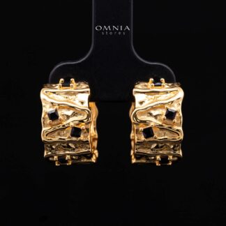 Giselle Gold-Plated Hoop Ring in 925 Silver with Cubic Zircon Stones