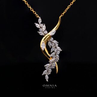 Lucille Gold-Plated Vine Necklace in 925 Silver with Premium Zircon Stones