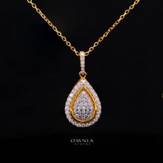Gwenette Gold-Plated Necklace in 925 Silver with Premium Simulated Diamonds