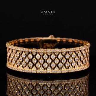 Novaria Gold Bracelet with High-Quality Premium Simulated Diamonds in 925 Sterling Silver