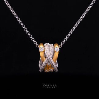 Zynera Gold Plated Necklace with Premium Simulated Diamonds in 925 Silver