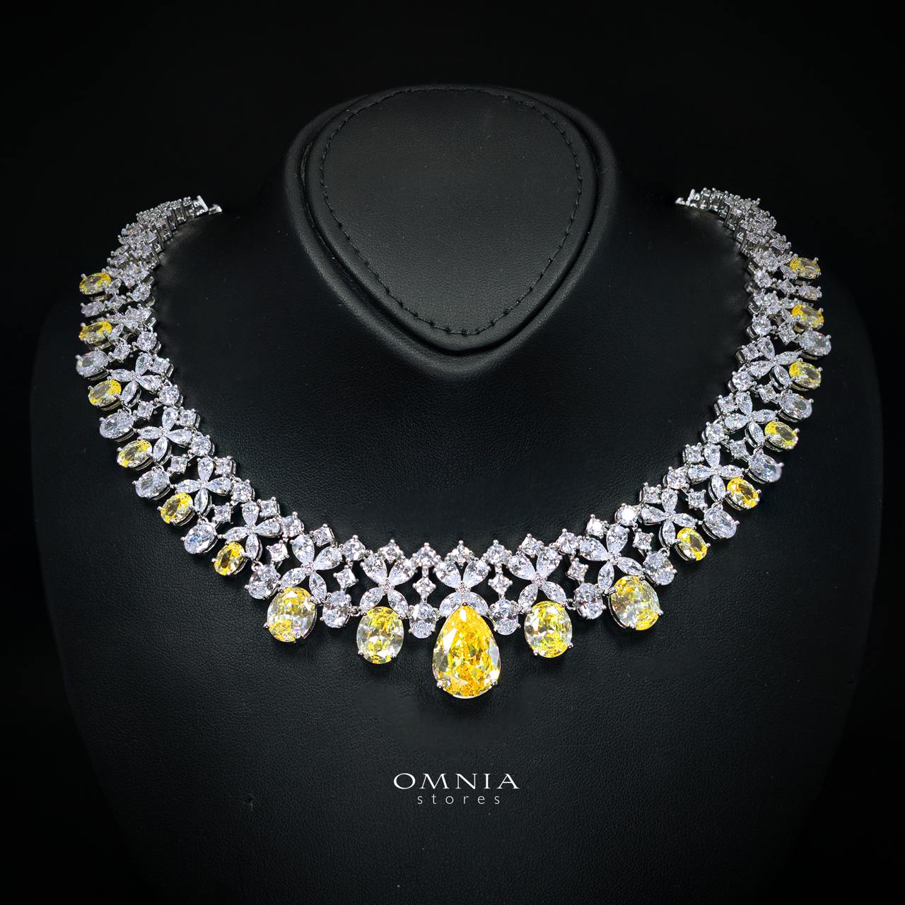 Suhana Yellow Bridal Full Set in High Quality Simulated Diamonds - Image 2